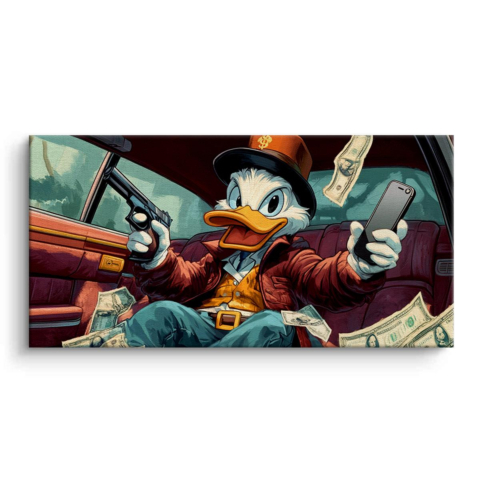 Gangster Duck Canvas Art