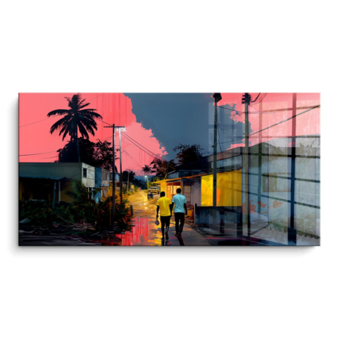 Sonnenuntergang Spaziergang PVC Glänzend