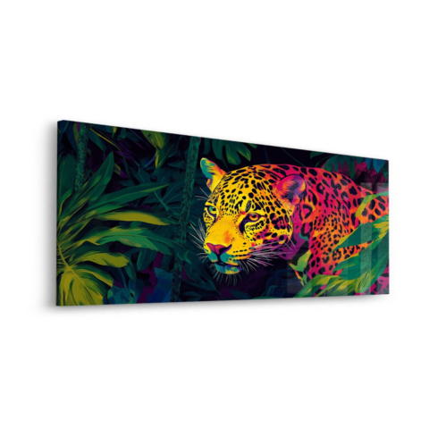 Vibrant Jungle Leopard Acrylic Glass Art