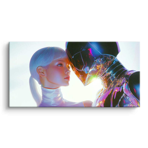 Futuristic Embrace PVC Mat Art