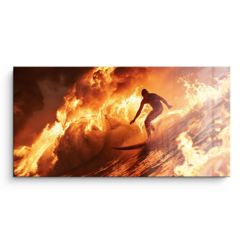Fiery Wave Surfer PVC Gloss Art