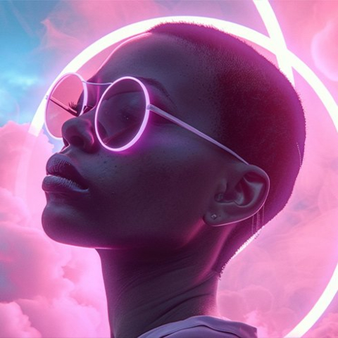 Neon-Traumlandschaft PVC Glänzend