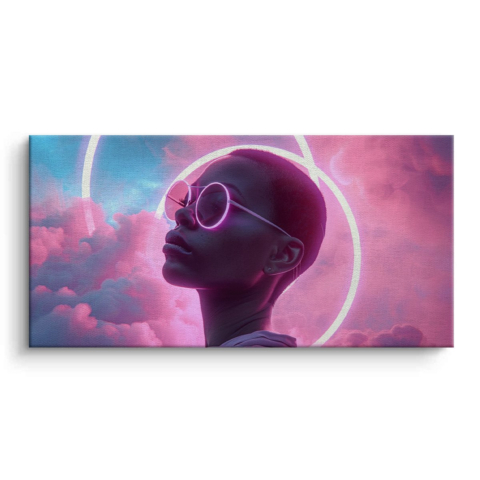 Neon-Traumlandschaft Leinwandbild