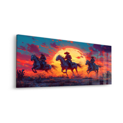 Cowboy Sonnenuntergang Fahrt Acrylglas