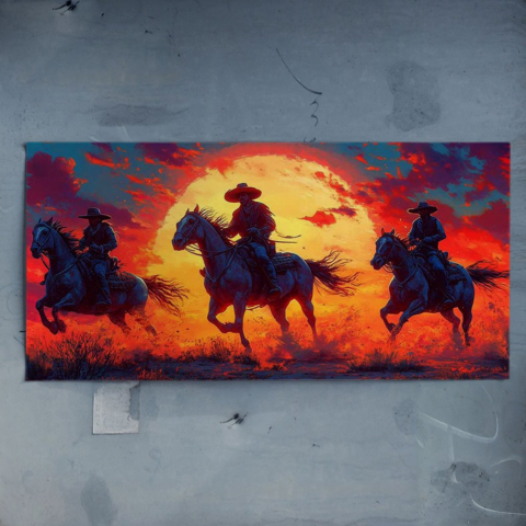 Cowboy Sonnenuntergang Reiter Poster
