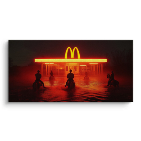 Neon-Reiter Leinwandbild