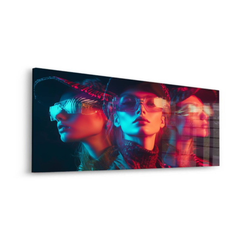 Neon Visage Trio Acrylic Glass Art
