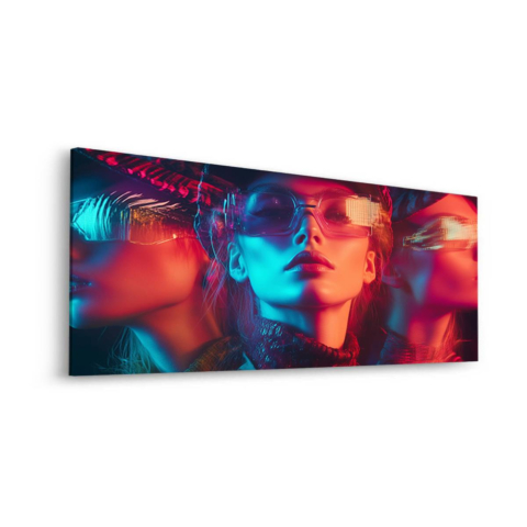 Neon Visage Trio Dibond Mat Art
