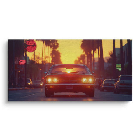 Atardecer en la Carretera Lienzo