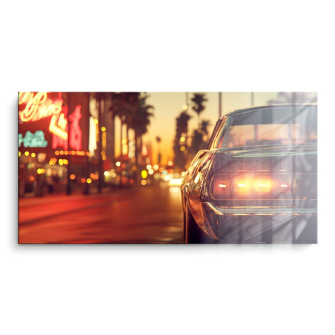 Balade au coucher du soleil rétro PVC Brillant