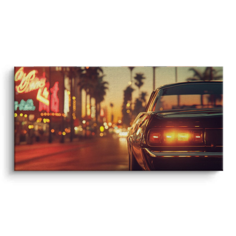 Retro Sunset Drive Canvas Art