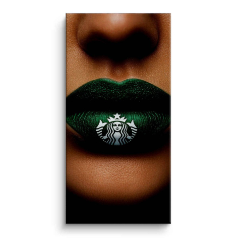 Starbucks Lippen Leinwandbild