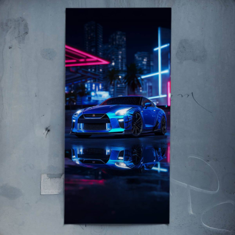 Plakat z Neonowym Samochodem Sportowym