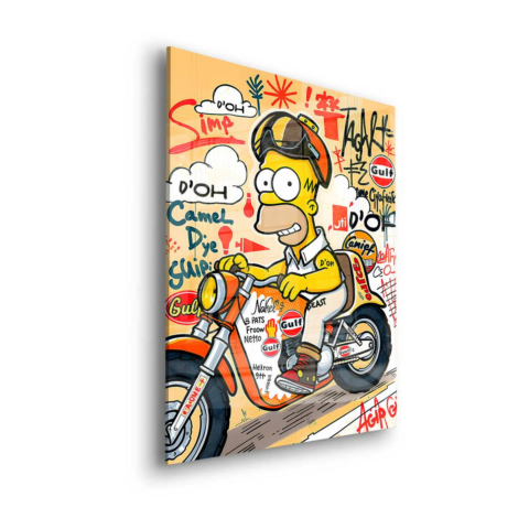 Motorradstreiche Acrylglasbild