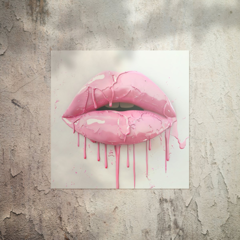  Tropische Pinke Lippen Poster