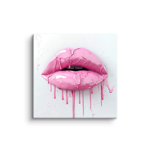 Dripping Pink Lips PVC Mat Art