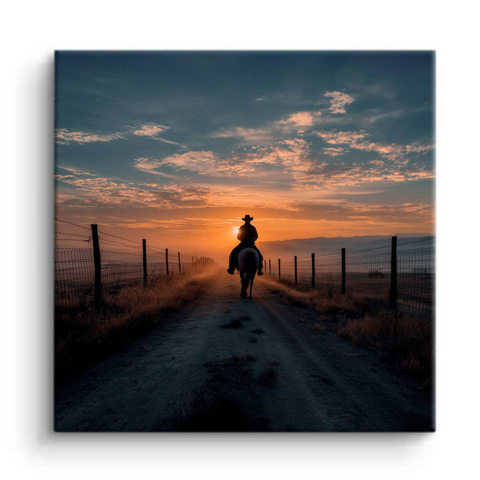 Sonnenuntergangsfahrt Leinwandbild