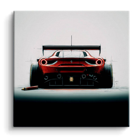 Ferrari Rennfahrer PVC Matt Leinwandbild