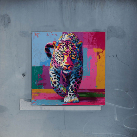 Leopardo en Carrera Póster