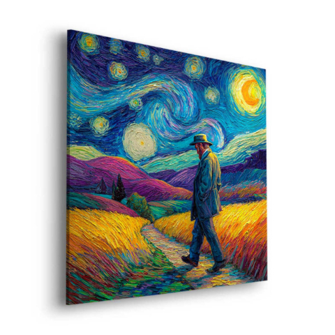 Promenade sous la Nuit Étoilée Dibond PVC Mat