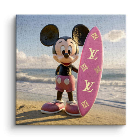 Mickey Surfen Leinwandbild