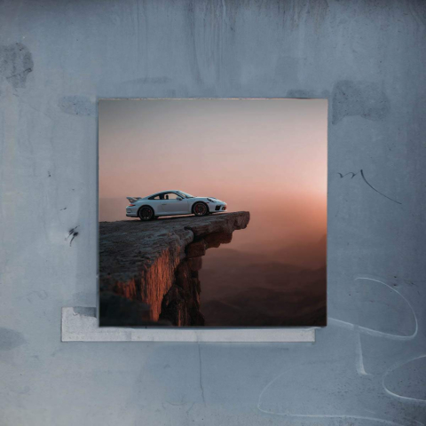 Atardecer en la Costa del Acantilado Póster