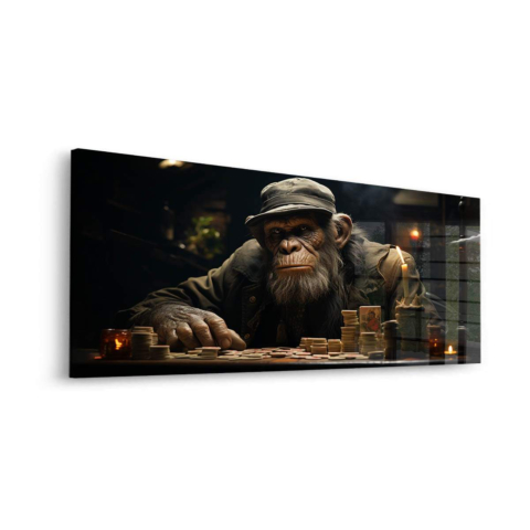 Chimp Poker Night Acrylic Glass Art