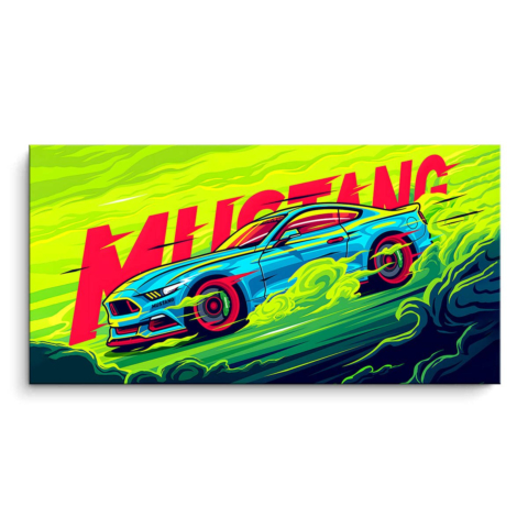 Mustang Rennsport PVC Matt Leinwandbild