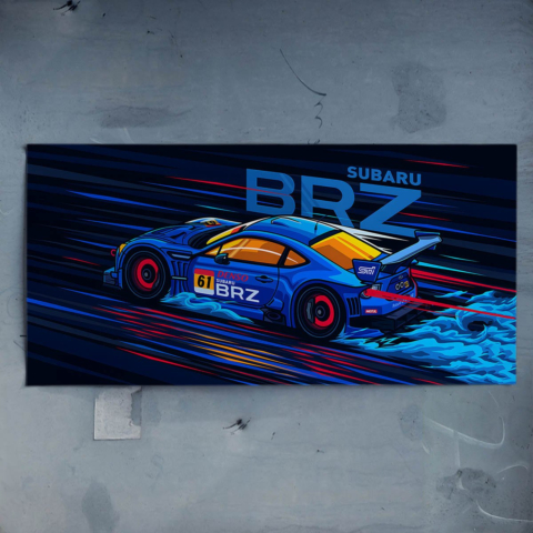 Subaru BRZ Rennwagen Poster Kunst
