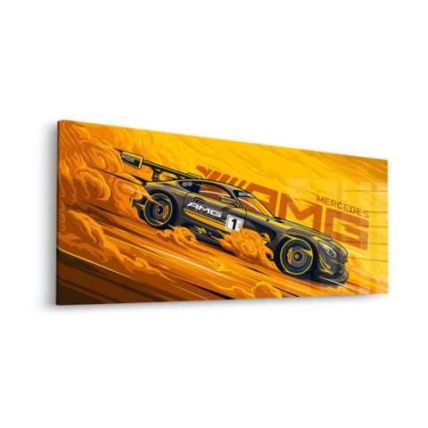 Race Car Blaze Acrylic Glass Art