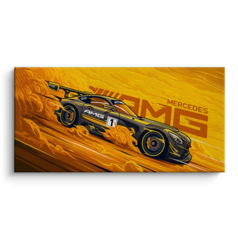Course de Voiture Flamboyante Toile