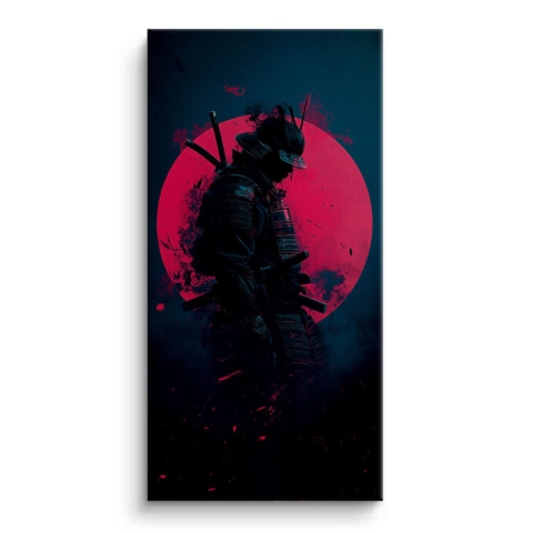 Samurai-Silhouette Leinwandbild