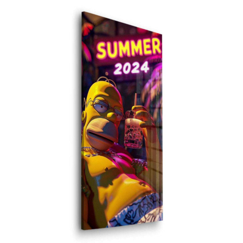 Vibras de Verano Homer Relajado Vidrio Acrílico