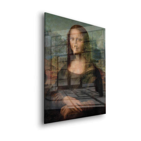 Mona Lisa mit Uhr Acrylglas