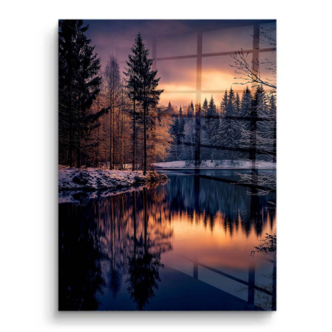 Serene Winter Sunset PVC Gloss Art