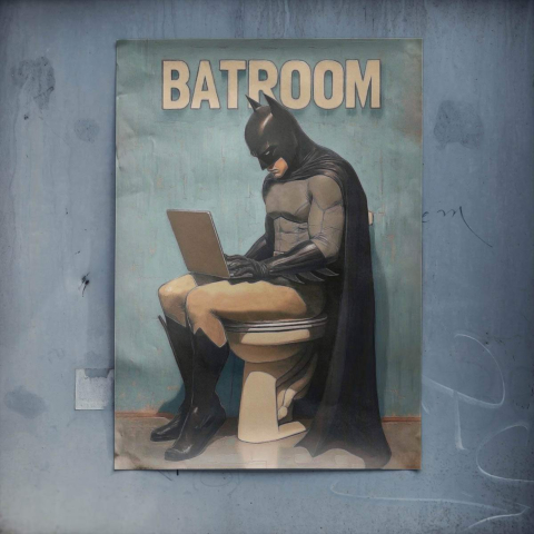 Póster de Batman para baño