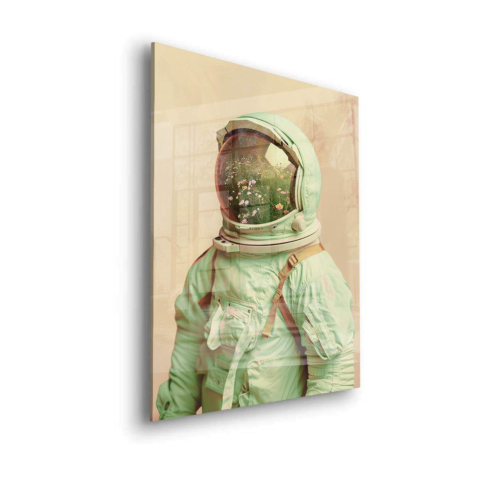 Casque Spatial Floral Verre Acrylique