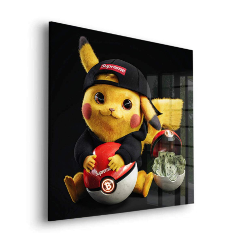Pikachu with Cryptocurrency Acrylic Glass Art