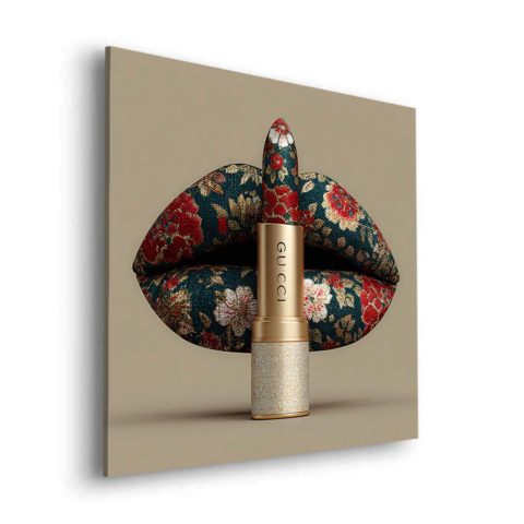 Blumige Lippen Skulptur Dibond PVC Matt