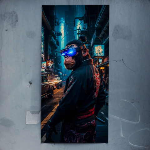 Cyberpunk Affe Poster