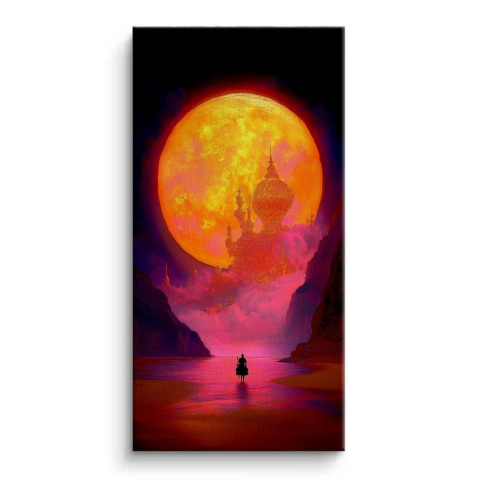 Paisaje de ensueño a la luz de la luna Lienzo