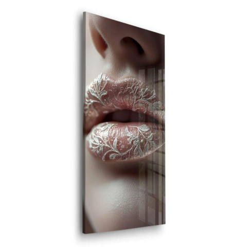 Silberne Prägung Lippen Acrylglas