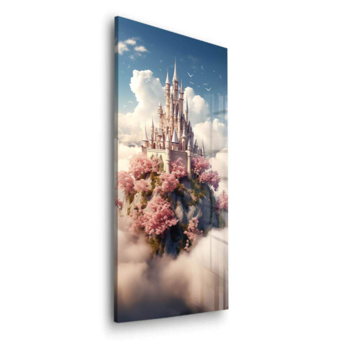 Enchanted Mountain Castle Acrylic Glass Art