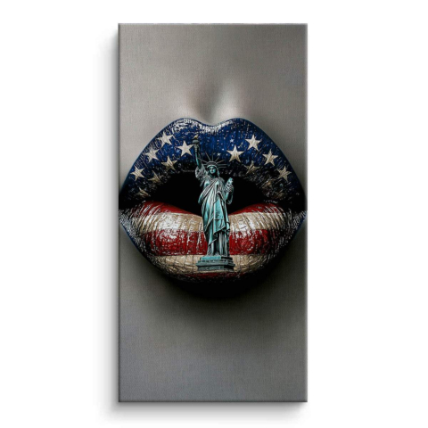 Patriot Lips Leinwandbild