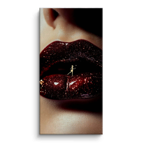 Sternenklare Lippen Leinwandbild