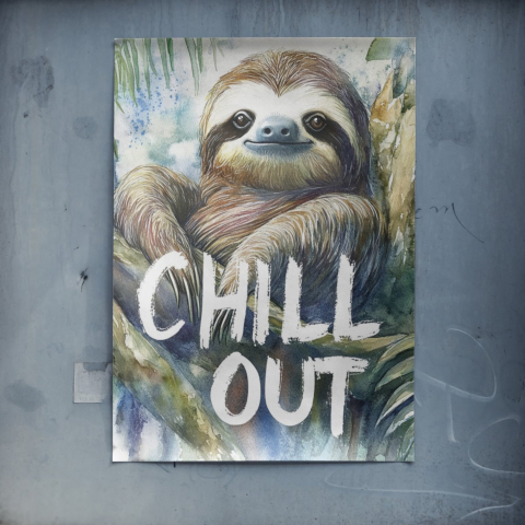 Chill Sloth Print Poster Art