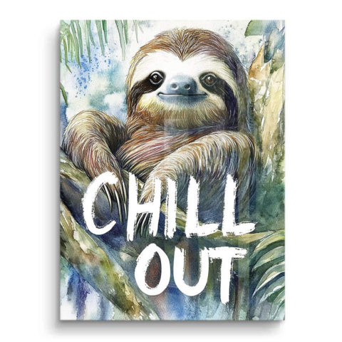 Chill Sloth Print PVC Gloss Art