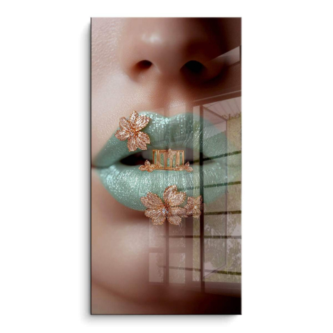 Blumige Lippen Accessoire PVC Glänzend