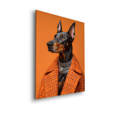 Dapper Doberman Portrait Dibond Mat Art