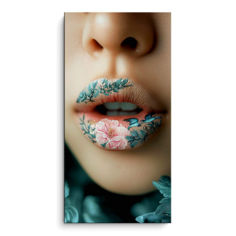 Floral Tattoo Lips PVC Matt Art
